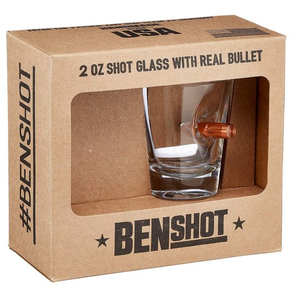 BenShot Shot Glass with Real .308 Bullet - 2oz | Made in the USA