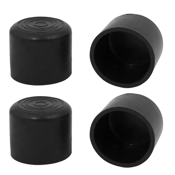 uxcell Pipe Cap Cover Protector 1.2 inches (30 mm) Diameter Black Rubber PVC Round Pack of 4