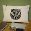 'Celtic Badger' Canvas Clutch Bag/Accessory Case (CL00044314)