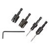 Trend Snappy 4-Piece Countersink & Plug Cutter Set, 1/4 Inch Hex Shank, Quick Release System, SNAP/PC/A