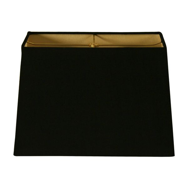 Royal Designs, Inc. Rectangle Hardback Lamp Shade, HB-613-16BLK, Black, (7 x 14) x (9 x 16) x 11