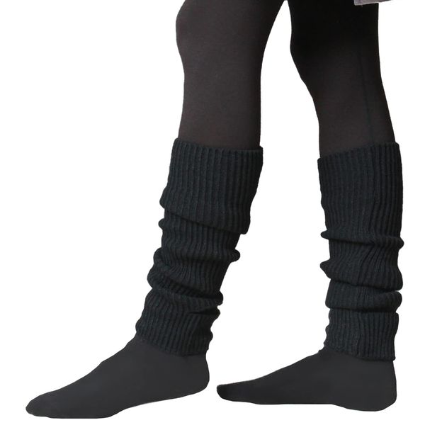 KJ Women's Men's Yoga Socks, Soft Leg Warmers, Warm, Black