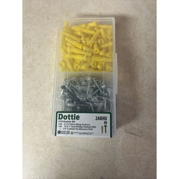 Dottie 2AKHX Hollow Wall Yellow Anchor Kit.   10x1" w/carbide bit.  Box 100