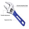 sourcing map 1pcs Adjustable Wrench 5" Jaw 1.2" with Rubber Handle, Silver/Blue