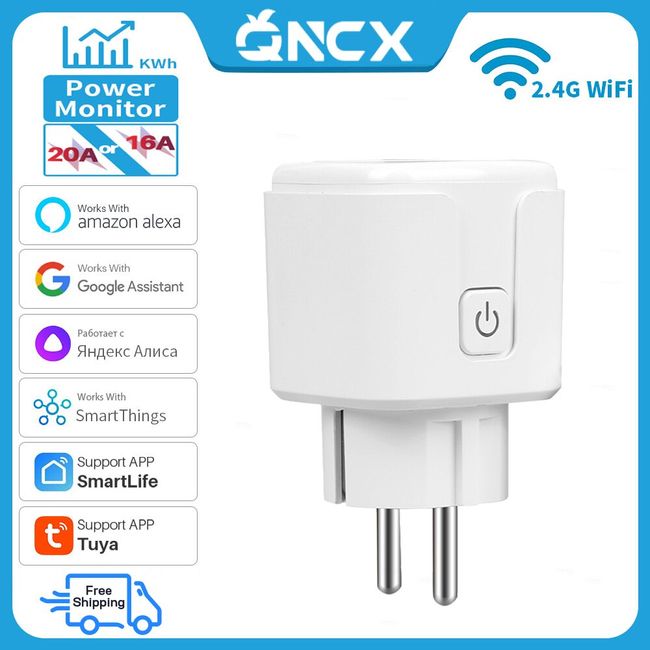 Tuya Smart Wifi Plug US Standard Wireless Outlet 10/16/20A Remote
