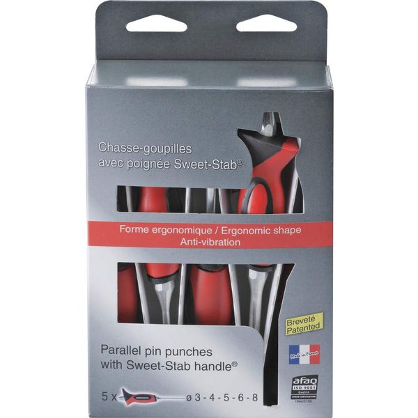 RACODON 8420LSTSB Parallel Pin Punch with STS Handle, Set of 5