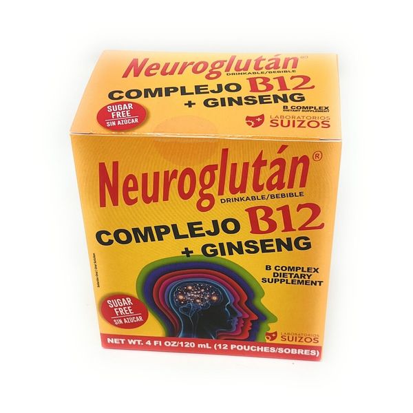 Neuroglutan B Complex Dietary Supplement Sugar Free 12 Pouches 4 Fl Oz