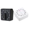 PATIKIL 60-Minute Visual Countdown Timer, 2 Pcs Mechanical Wind Up Timer for Home Kitchen Cooking Classroom Study Tool, White-Black