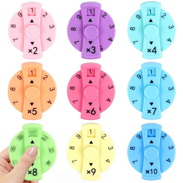 9 Pcs Math Fidget Spinners, Math Fidget Toy for Kids, Learn Multiplication and Division with The Math Spinners, Math Game for Home Classroom Prizes