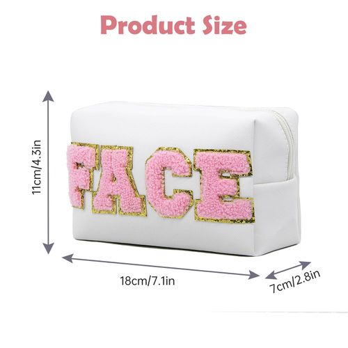 Long Keeper 2Pcs Letter Make Up Bag Cosmetic Bag Sets Small Travel Toiletry Bag Waterproof Portable Women Cosmetic Makeup Bags Organizer Girls Pencil Case
