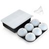 2Pcs Round/Square Silicon Ice Cube Tray Combo Mold Reusable Sphere Ice Ball Make