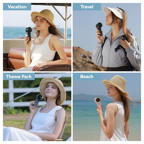 MUXNW Mini Face Fan For Skincare: Portable Small Pocket Handheld Personal Rechargeable Battery Operated USB Charger Keep Your Makeup For Travel Beach (Pink)