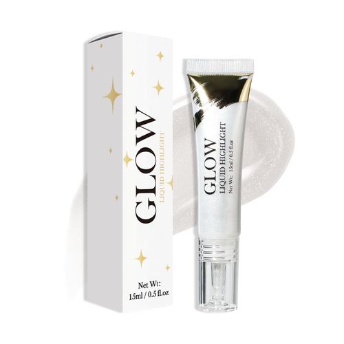 Prreal Liquid Highlighter, Metallic Highlighter makeup, Glitter Highlighter makeup stick, Breathable Cream Highlighter for Christmas New Year Party #01