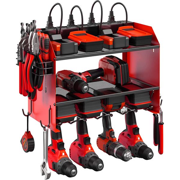 Modular Power Tool Organizer Wall Mount with Charging Station. Garage 4 Drill St
