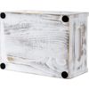 Whitewashed Wood Remote Control Holder Organizer / Tabletop Media Storage Caddy