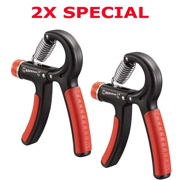 2 Hand Grip Strength Power Trainer Gripper Strengthener Adjustable Gym Exerciser
