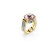 Swarovski Chroma Ring, Cushion Cut, Multicolored, Gold-Tone Plated, 55
