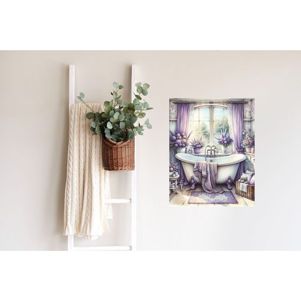 11x14 Lavender Bath Canvas Print Wall Art