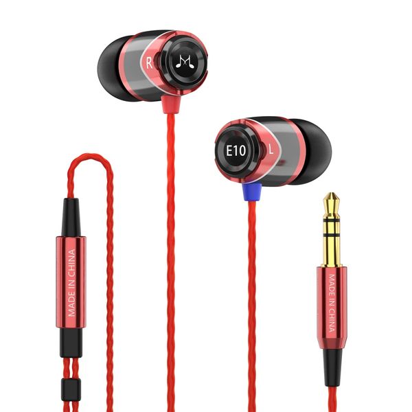 SoundMAGIC E10 High Fidelity In Ear Headphones Smartphone Earbuds with Sound Insulation - Red