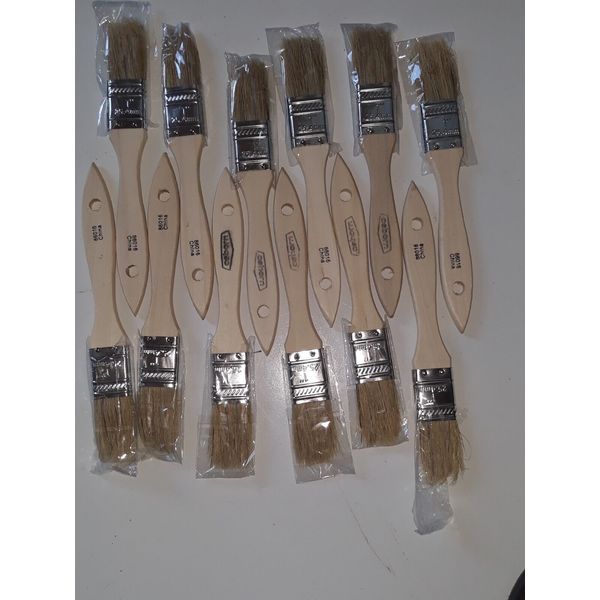 osborn 86016 lot of 12 ea 1" ECONOMY PAINT BRUSH 5/16" THICK X 1-1/2" TL