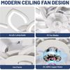 Ceiling Fan with Light and Remote, Decorative Flower Ceiling Fan with 34" Light,