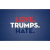CafePress Love Trumps Hate Oval Car Bumper Sticker