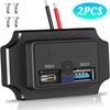 2PCS USB Type-C Port Car Fast Charger Socket Power Outlet Panel Mount w/Braille