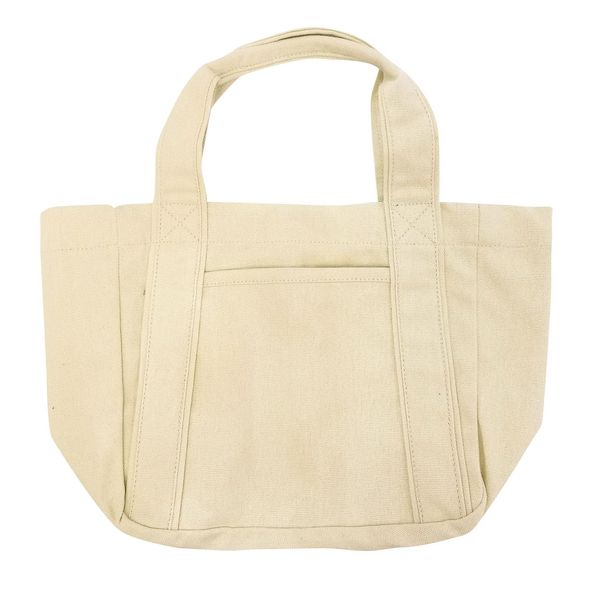 Mini Tote Bag, Men's, Women's, Plain, Cotton, Cloth, Small, Canvas, Thick, Cotton, Stylish, Two Tone Color, Ivory, Solid