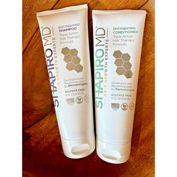Shapiro MD Shampoo & Conditioner Set DHT Blockers Sulfate Free-8 oz -SEALED