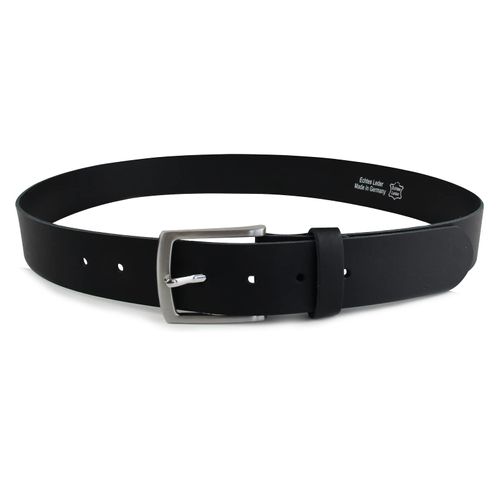 FOMAX® Men's Leather Belt Made of Cowhide Leather, Handmade in Germany, for Men Jeans Suit, 38 mm Wide, Length Can Be Shortened, Real Leather Black, black
