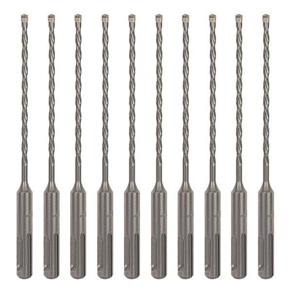 Sabre Tools 10-Pack 5/32 Inch x 6 Inch SDS Plus Rotary Hammer Drill Bits, Carbide Tipped for Brick, Stone and Concrete (5/32” x 4" x 6")