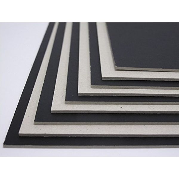 20 x A6 Greyboard Black 1 Side Extra Thick Craft Card 2000mic 2mm