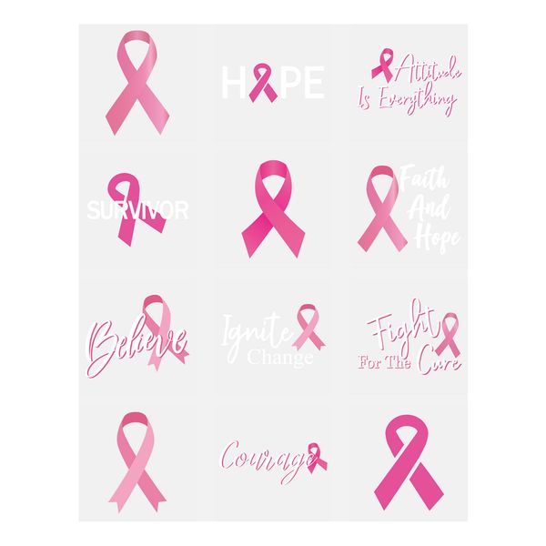 144 Breast Cancer Awareness Pink Ribbon Tattoos - Walk/Football Team/Run/Fundraising Giveaways Favors