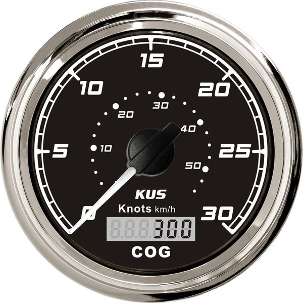 KUS GPS Tacho Kilometerzähler 30Knots Für Boot Yachten 85mm 12V/24V (Schwarz)