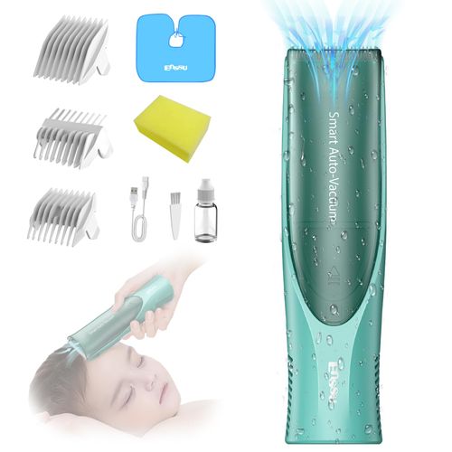zuxify Baby Hair Clippers, Electric Quiet Vacuum Hair Clipper for Kids, Baby Hair Cutting Kit for Child Aged 0-12, Ceramic Blade Rechargeable Waterproof Trimmer, Infants Toddlers Children and Autism