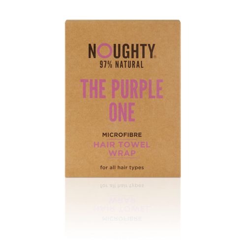 Noughty 97% Natural The Purple One Microfibre Hair Towel, Quickly Absorbs Moisture, Reduces Breakage, Combats Frizz, Purple
