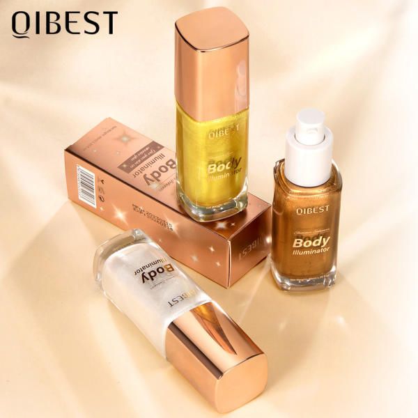 QIBEST Body Face Liquid Highlighter Glitter Makeup Glow Contour Shimmer Illuminator Ginger Highlight 5 Colors