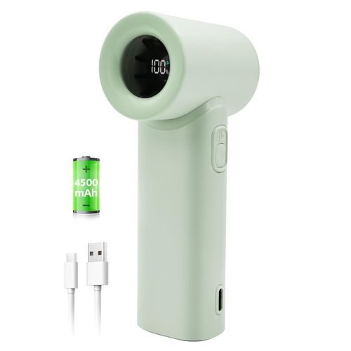 [2025 Upgraded] Portable Handheld Fan 17400RPM High Speed Turbo Mini Fan [15H Max Cooling Time], 4500mAh, 5 Gear Wind, LED Display, USB Rechargeable Personal Small Fans Outdoor Travel Camping Concerts