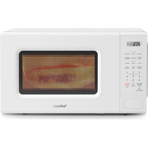 COMFEE CMO-C20M1WH Retro Microwave with 11 Power Levels, Fast Multi-Stage Cookin