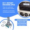 Jadeshay Rotary Encoder Switch,5 Pieces EC11 Rotary Encoder Code Switch Digital Potentiometer with Push Button 5 Pin Handle Length 20mm for Electronics Components and Projects