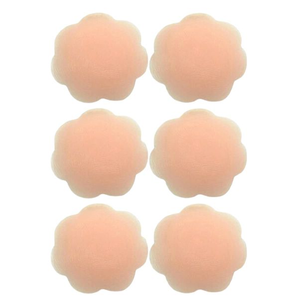 FZBNSRKO 3 Pairs Plum Blossom Women Girls Silicone Reusable Adhesive Nipple Cover Breast Pads Gel Petals Pasties Bra Pads