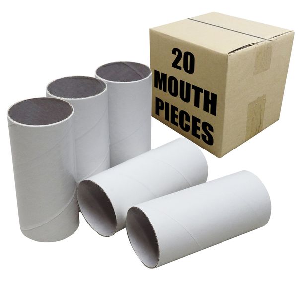 Disposable Cardboard Two Way Peak Flow Meter Mouth Breathing Pieces, 20 Pack