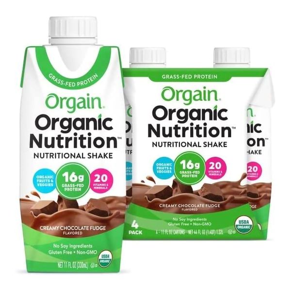 Orgain Organic Nutritional Shake Oral Supplement Creamy Chocolate Fudge Flavor