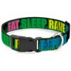 Plastic Clip Collar - EAT Sleep Rave Repeat Black Multi Neon - Wide-Medium 16-23"