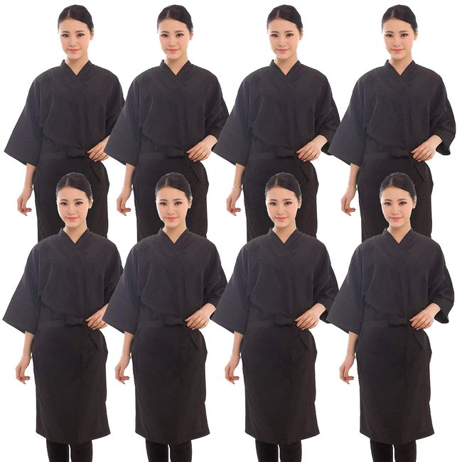 PERFEHAIR Salon Client Gown Robes Cape, Pack of 4, Hairdressing Gown Smock for Hair Stylist to Hair Cutting, Hair Coloring-Black