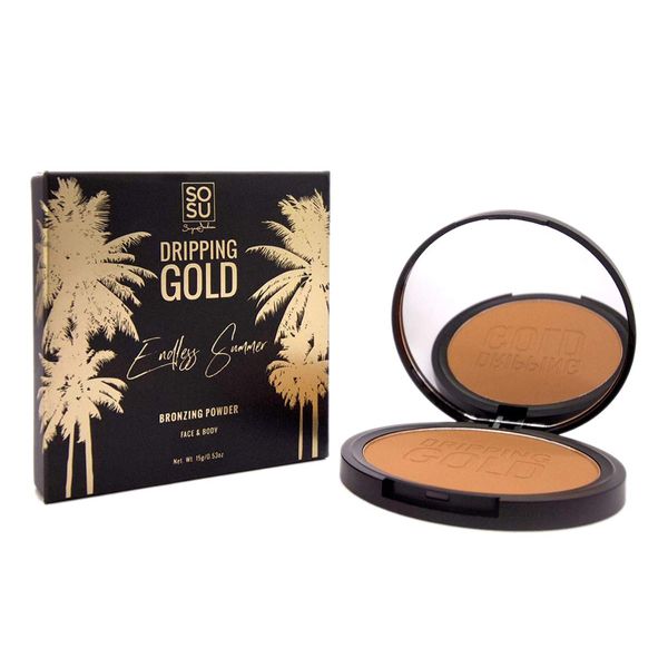 SOSU Endless Summer Matte Bronzing Powder! Face And Body Bronzer Powder! Highly Pigmented Compact Mini Bronzer! Suitable For Face & Body! Choose From Illuminating Or Matte! (Matte)