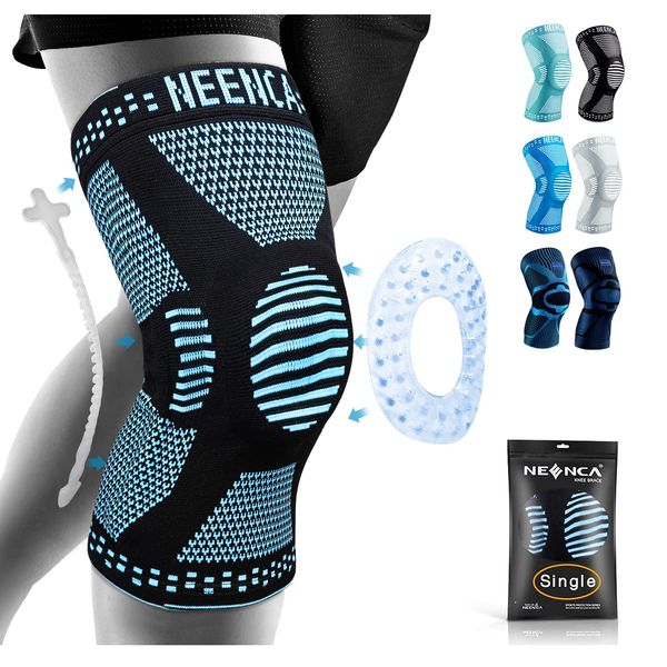 NEENCA Professional Knee Brace, Compression Knee Sleeve with Patella Gel Pad & Side Stabilizers, Knee Support Bandage for Pain Relief, Medical Knee Pad for Running, Workout, Arthritis, Joint Recovery