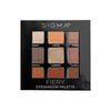 Sigma Beauty On-the-Go Eyeshadow Palette - Fiery - 9 Eyeshadow Colours in Matte, Shimmer and Metallic Finishes - Highly Pigmented Vegan Eye Makeup Palette - Clean Beauty Products