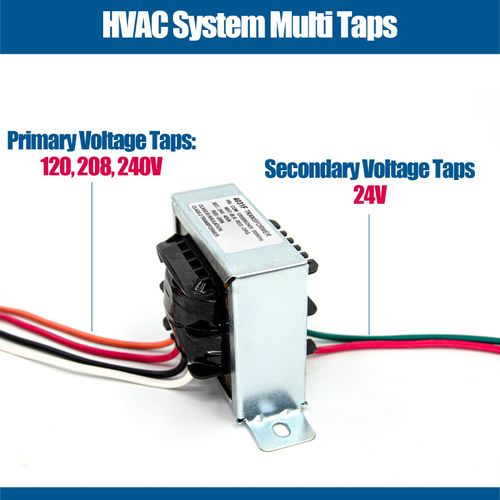 24V 40VA Control Transformer 40VA, Primary 120, 208, 240V Secondary 24V, HVAC Furnace Multi Tap with Foot Mount