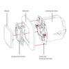 TechniSat Smart Home On/Off Switch Insert with Rocker Plate (Mounting Box, Z-Wave Plus, Smart Light Control via App, Compatible with Merten Switch Range System M, No Profiling)